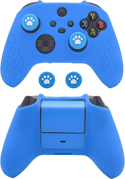 Xbox Controller Skin - Anti-Slip Silicone Skin, Ergonomic Soft Rubber Protective Case for Xbox Series S/X Controller with Thumb Grip Caps - Red
