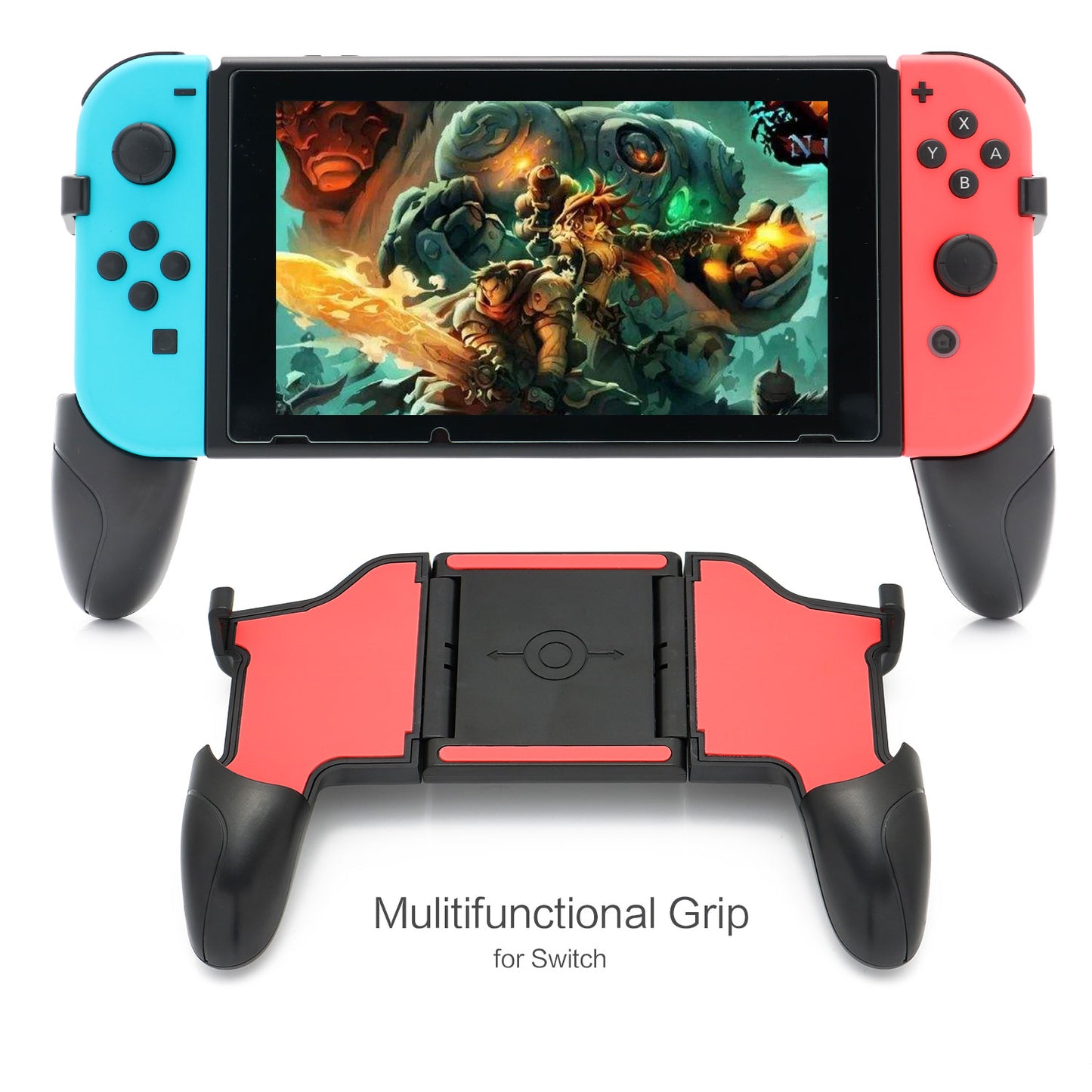 Hand Grip for Nintendo Switch, Comfort Controller Grip for Nintendo Switch with 2 Game Slots - ECHZOVE