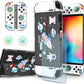Switch OLED Protective Case, Switch OLED Clear Case with Tempered Glass Screen Protector and Thumb Grip Caps