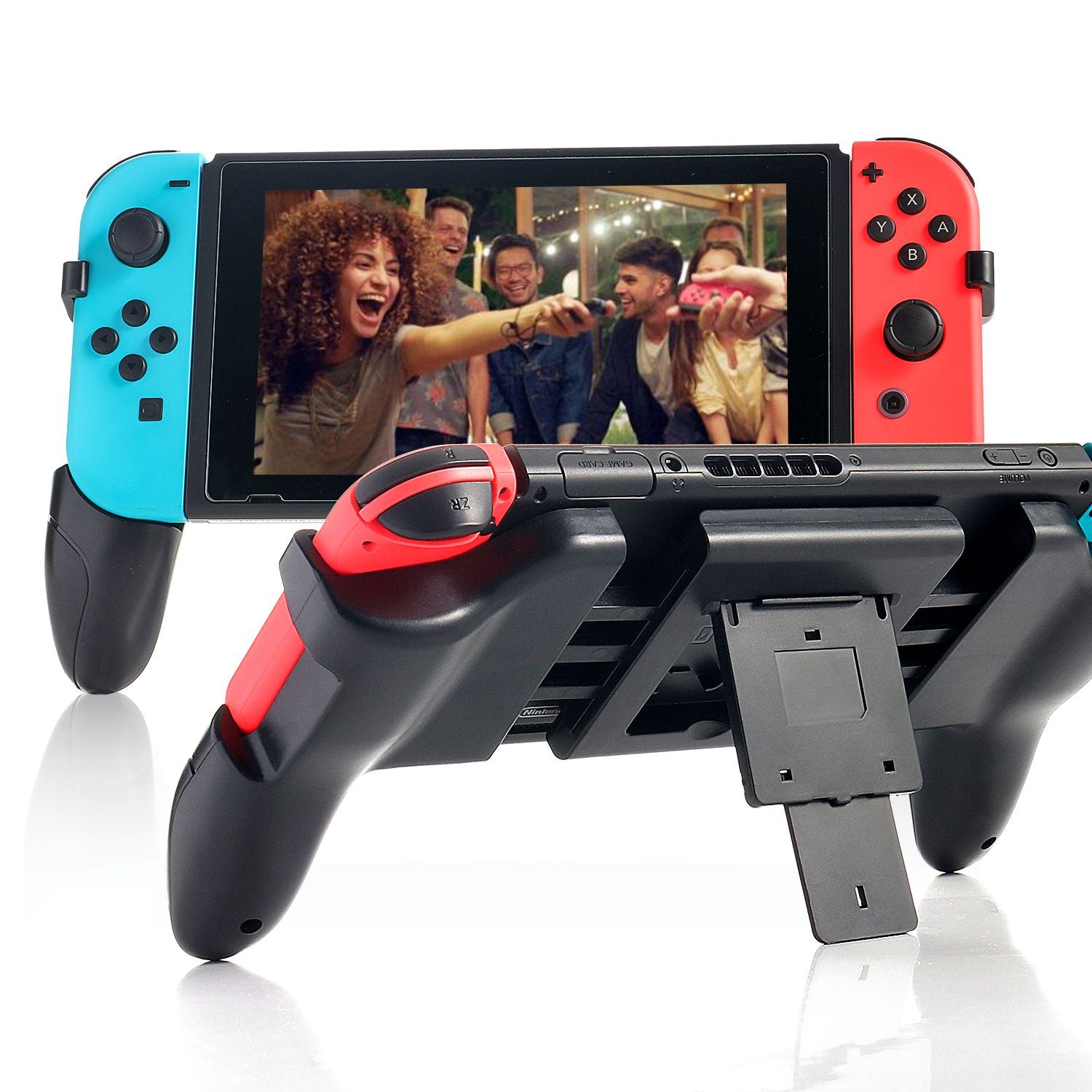 Hand Grip for Nintendo Switch, Comfort Controller Grip for Nintendo Switch with 2 Game Slots - ECHZOVE