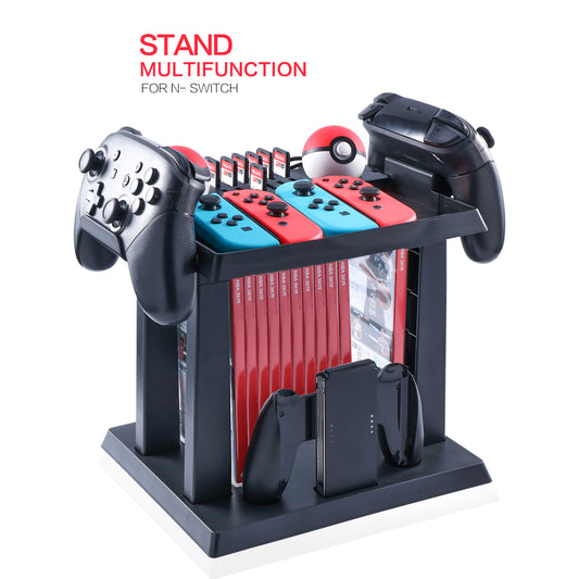 Storage Stand for Nintendo Switch, Storage Stand Controller Holder for Nintendo Switch Accessories and 2 Poke Ball Plus Controllers - ECHZOVE