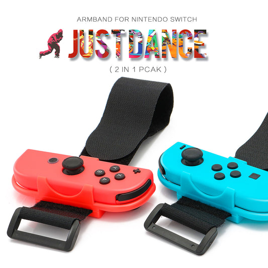 Wrist Bands for Just Dance 2020 2019 Switch - Blue and Red (Fit for Thin Wrist - 3.15-7.5 inches Wrist Circumference) - ECHZOVE