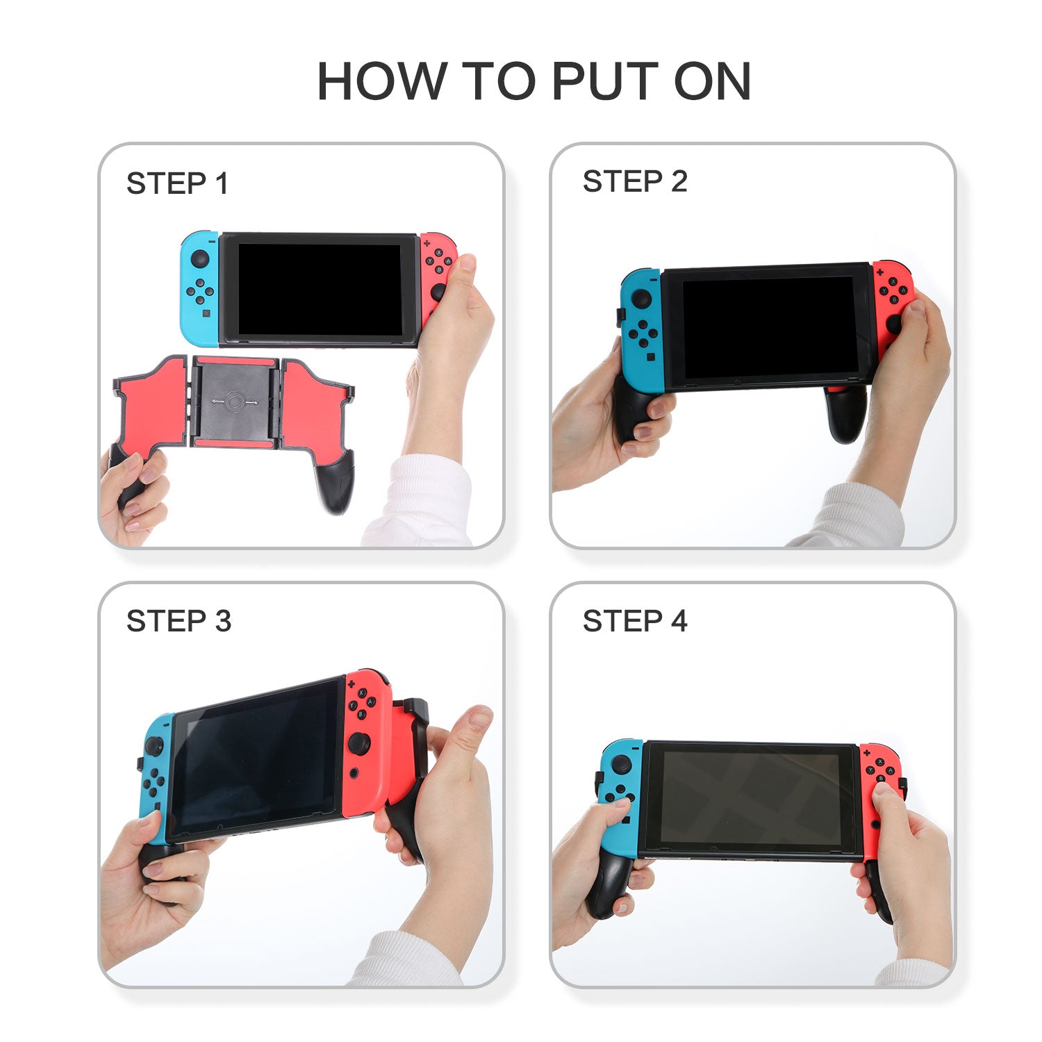 Hand Grip for Nintendo Switch, Comfort Controller Grip for Nintendo Switch with 2 Game Slots - ECHZOVE