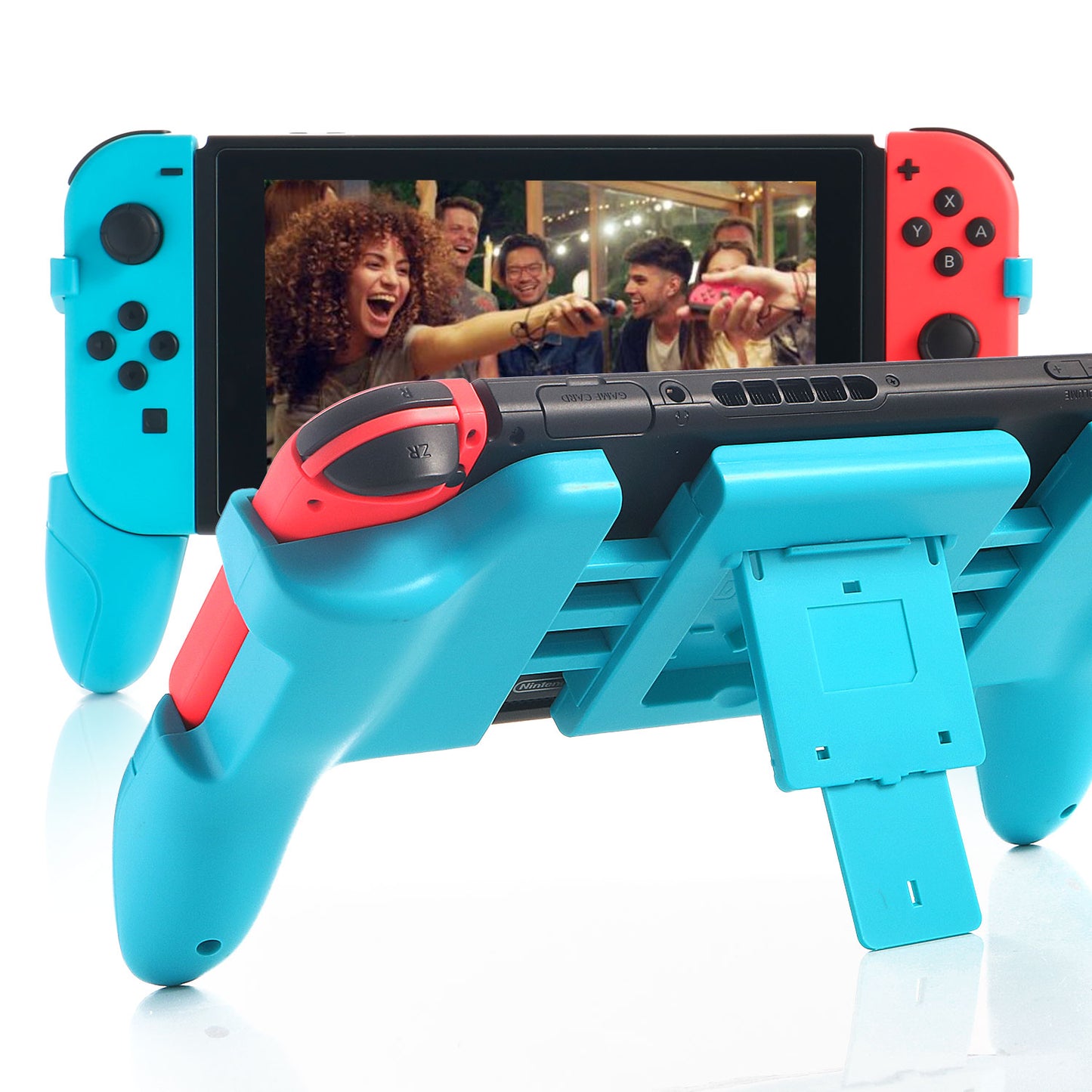 Hand Grip for Nintendo Switch, Comfort Controller Grip for Nintendo Switch with 2 Game Slots - ECHZOVE