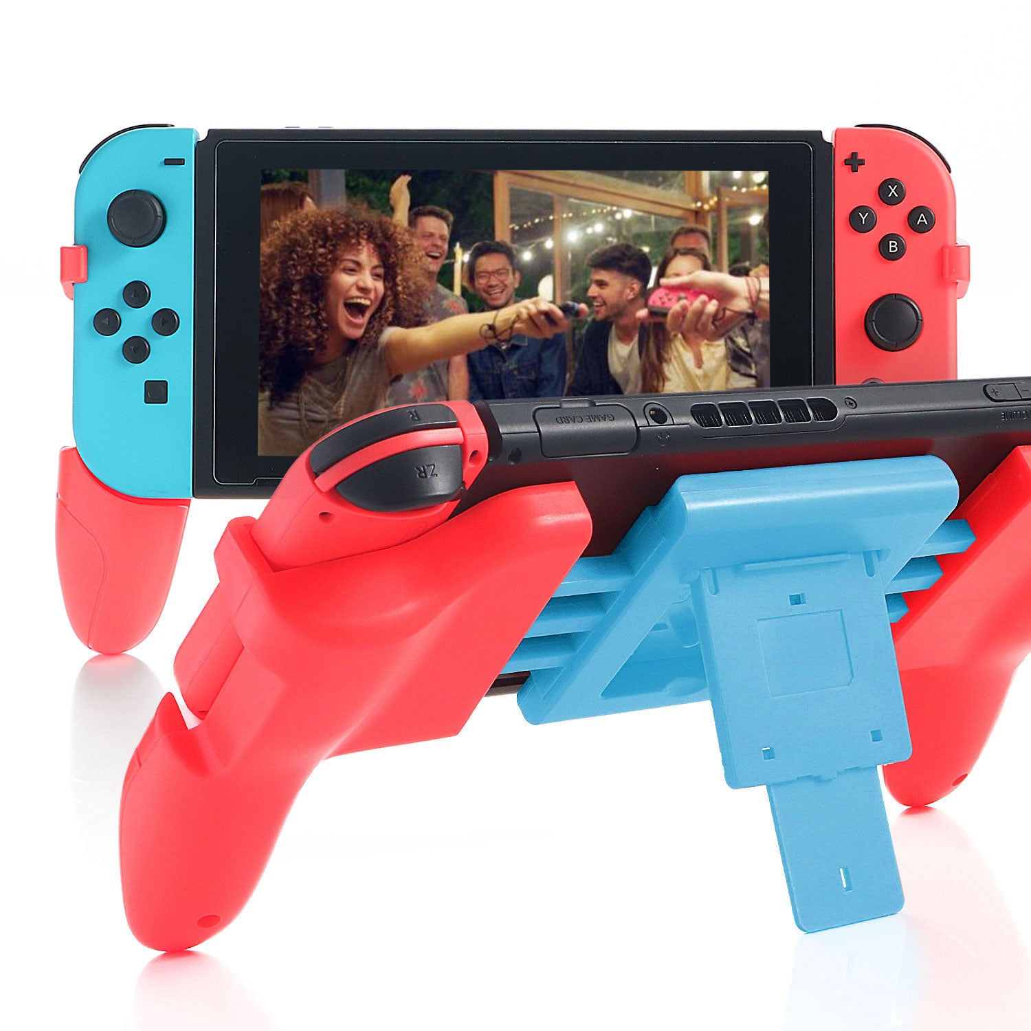 Hand Grip for Nintendo Switch, Comfort Controller Grip for Nintendo Switch with 2 Game Slots - ECHZOVE