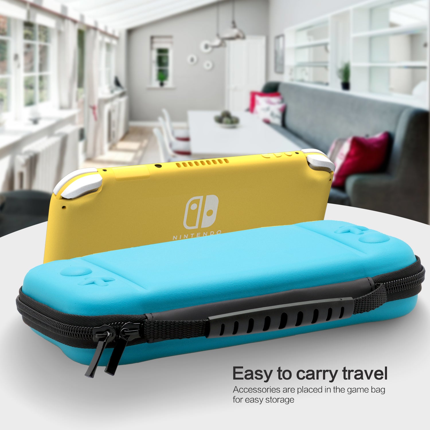 Carrying Case for Nintendo Switch Lite - Turquoise - ECHZOVE