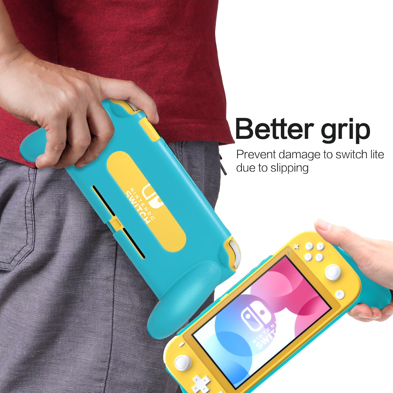 Grip for Nintendo Switch Lite, Comfortable and Ergonomic Switch Lite Grip - Accessories for Nintendo Switch Lite (Blue) - ECHZOVE