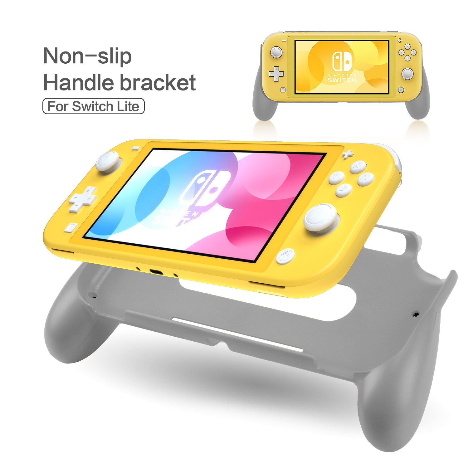 Grip for Nintendo Switch Lite, Comfortable and Ergonomic Switch Lite Grip - Accessories for Nintendo Switch Lite (Gray) - ECHZOVE