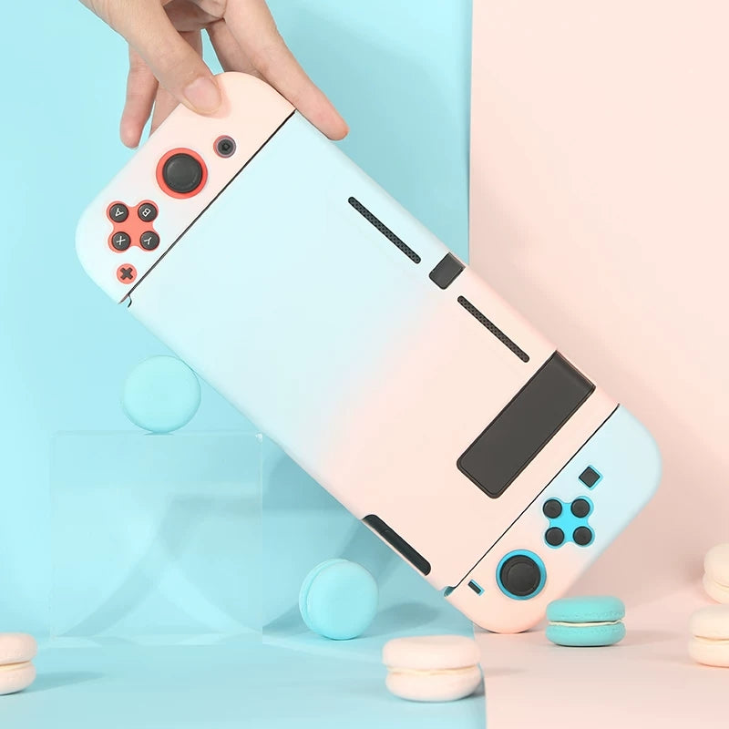 nintendo switch case pink and blue