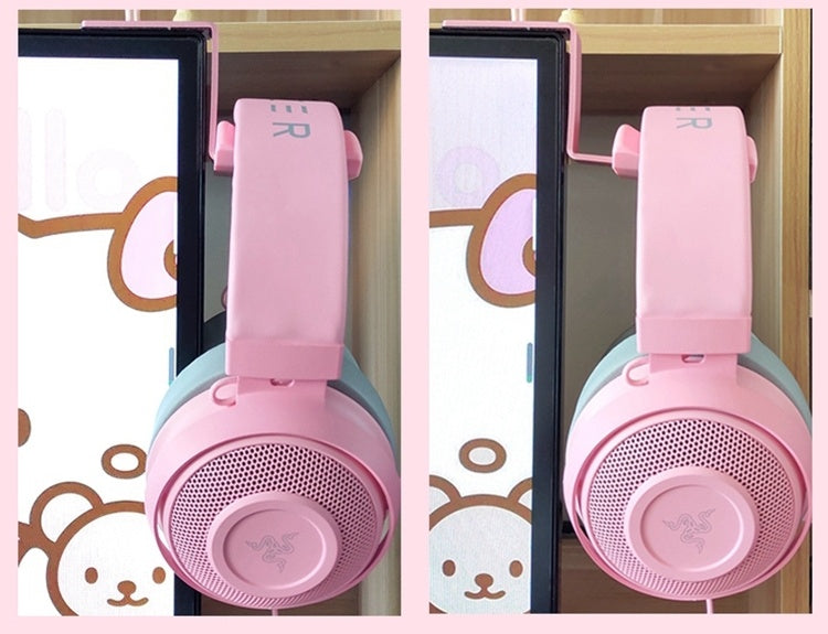 Pink Razer Headset Hanger, Pink Headphone Hook Gaming Headset Holder - ECHZOVE