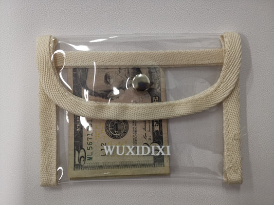 WUXIDIXI Clear PVC Bag with Button, Small Storage Bas for Cards, Coins, Money and etc. - ECHZOVE