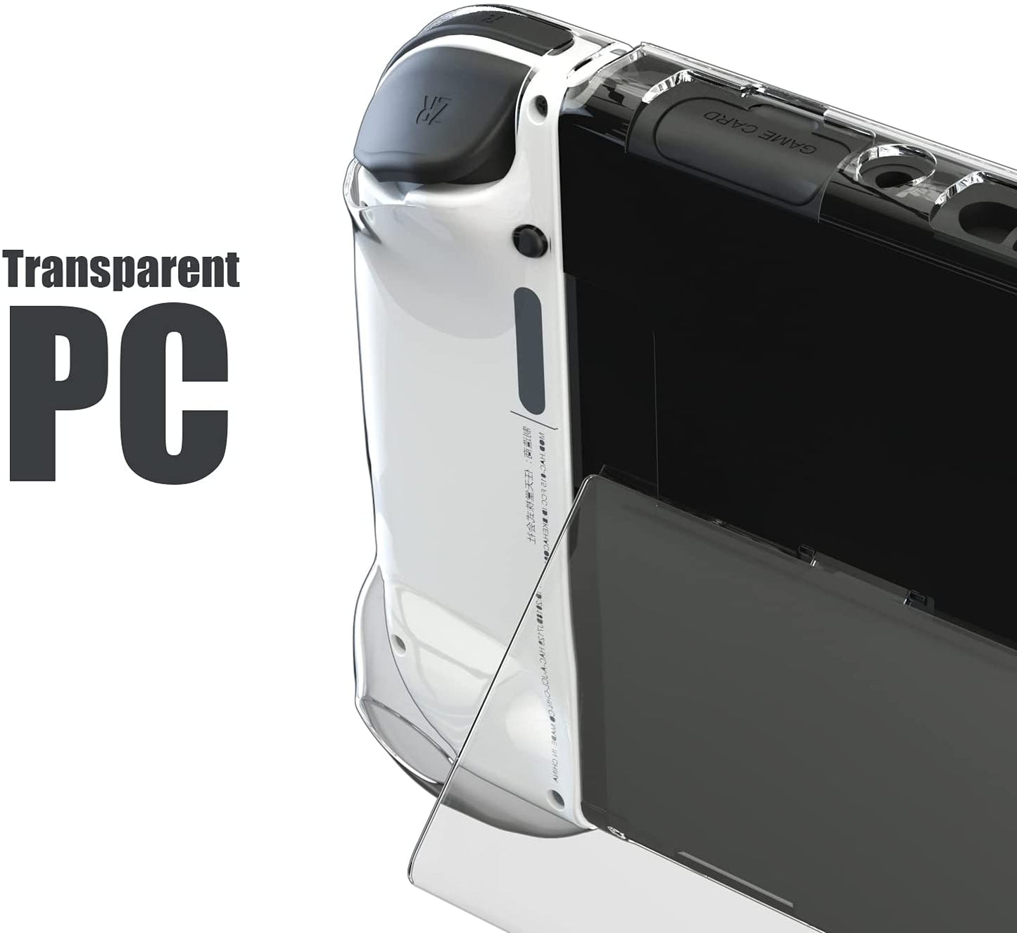 Switch OLED Hard Case, Switch OLED Protective Case Front and Back with Tempered Glass Screen Protector and Thumb Grip Caps