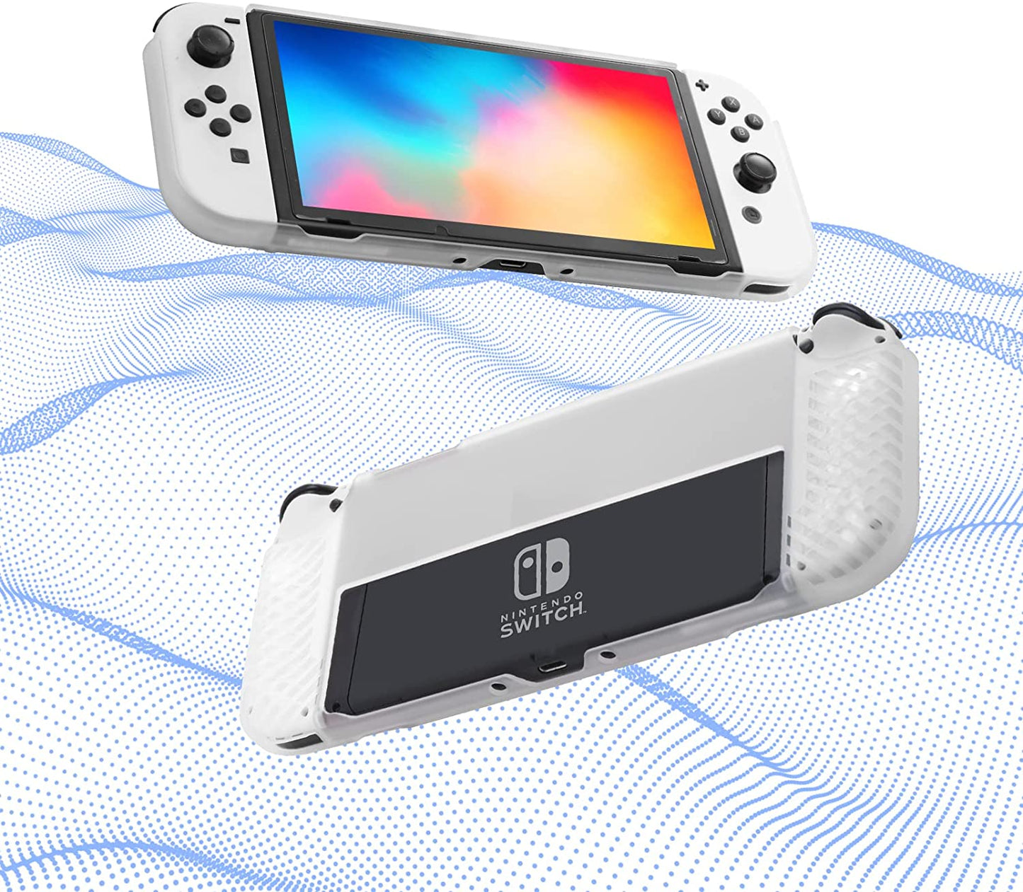 Switch OLED Protective Case, Switch OLED Grip Case TPU Clear