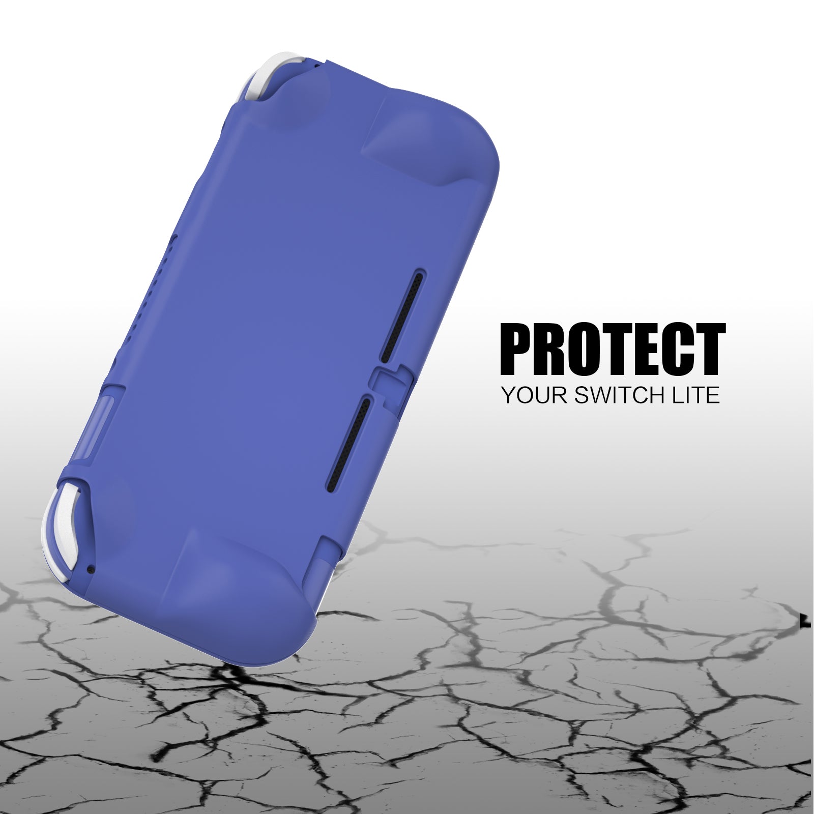 Nintendo Switch lite Blue Case, Nintendo Switch lite Hard Case with Grips - ECHZOVE