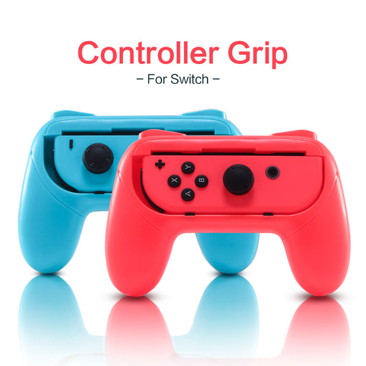 Joy Con Grip Kit for Nintendo Switch, Comfort Controller Grip for Nintendo Switch 2019 - Blue and Red (2 Packs) - ECHZOVE