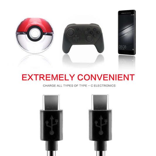 Fast 2-in-1 USB Charging Cable for Poke Ball Plus, Nintendo Switch Pro Controller, Android Devices - 1 Pack - ECHZOVE