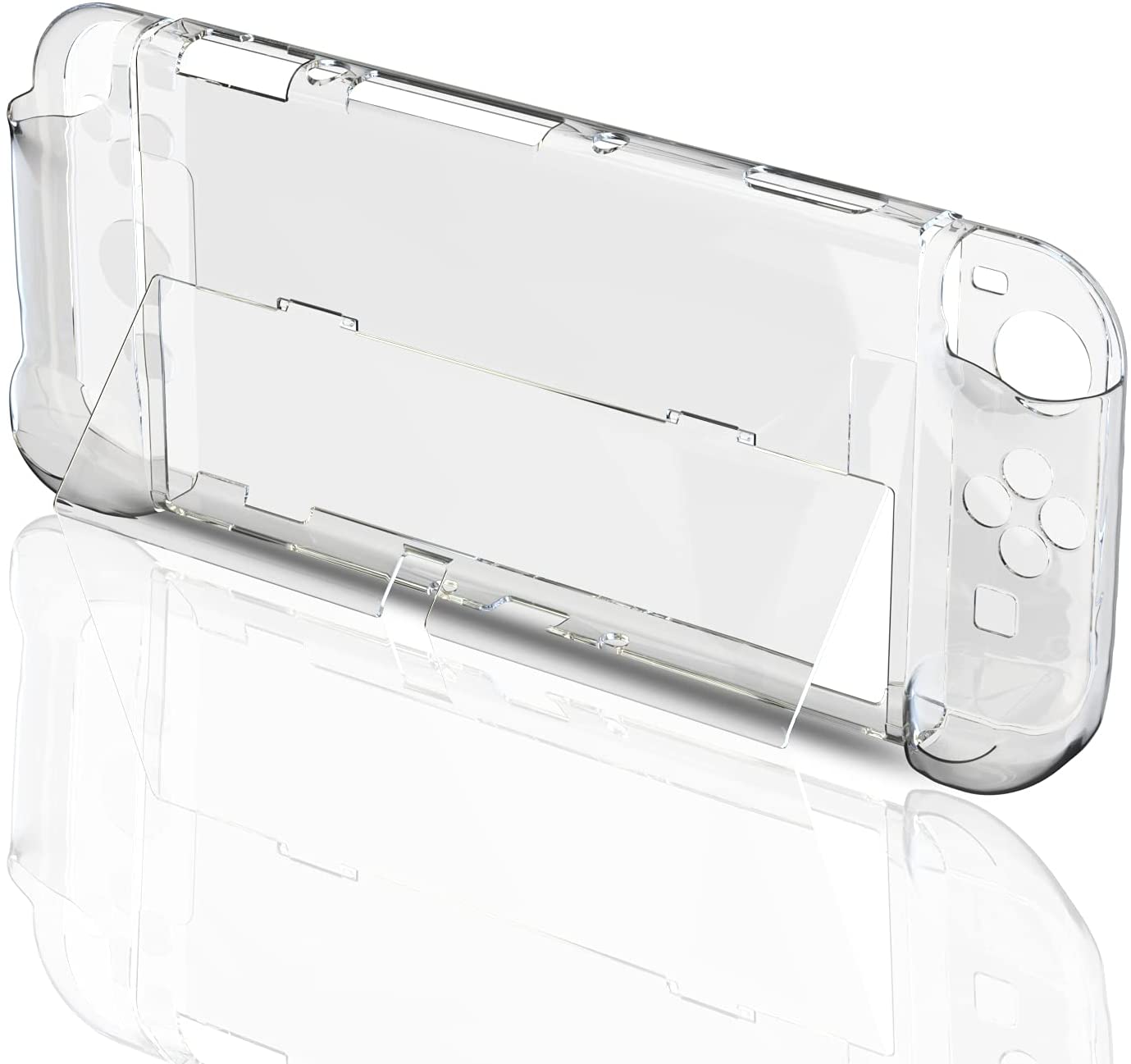 Switch OLED Hard Case, Switch OLED Protective Case Front and Back with Tempered Glass Screen Protector and Thumb Grip Caps