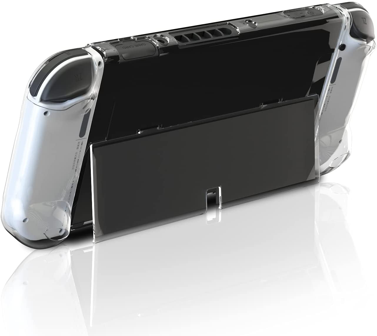 Switch OLED Hard Case, Switch OLED Protective Case Front and Back with Tempered Glass Screen Protector and Thumb Grip Caps