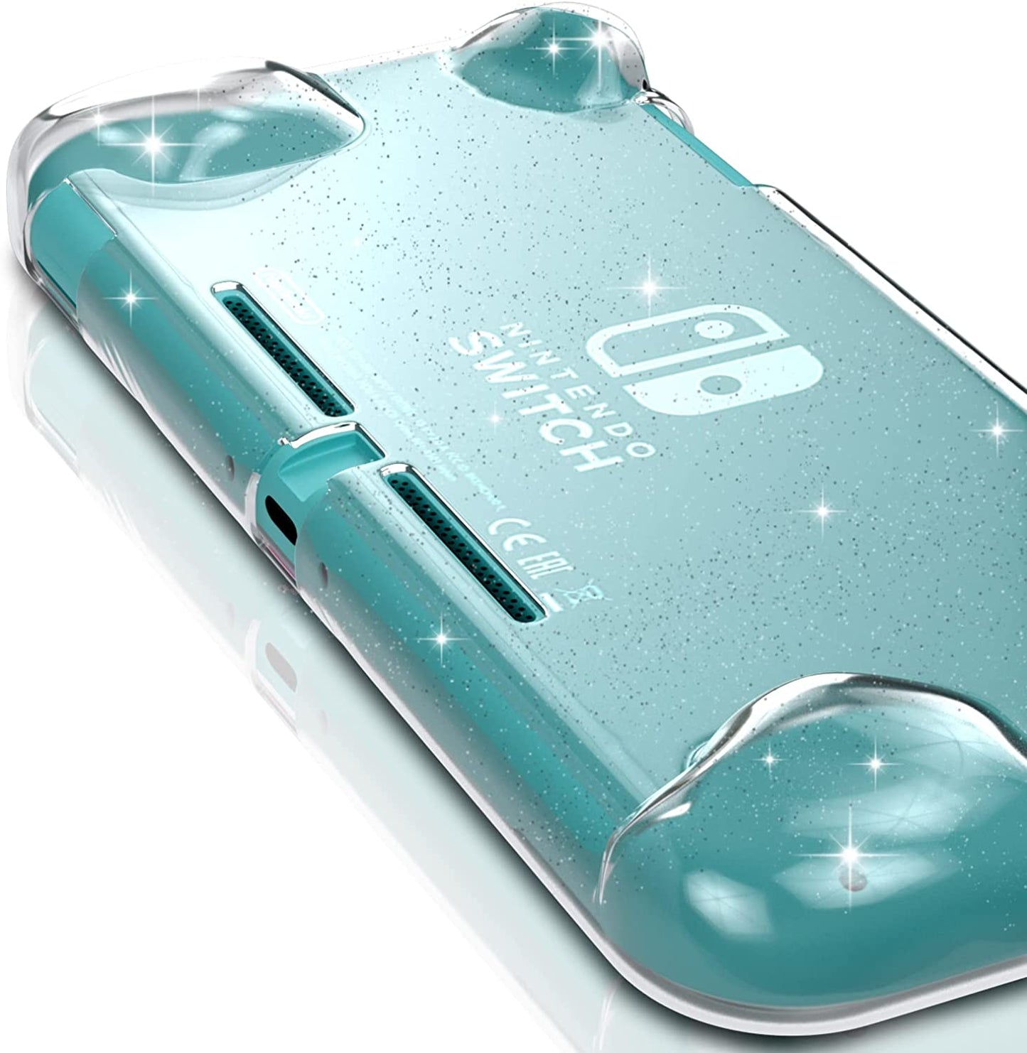 switch lite glitter clear case