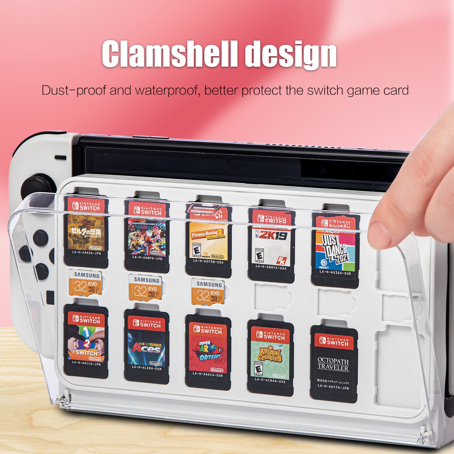 Game Card Case for Switch OLED, Switch Card Case Cartridge Game Card Display Cabinet Box