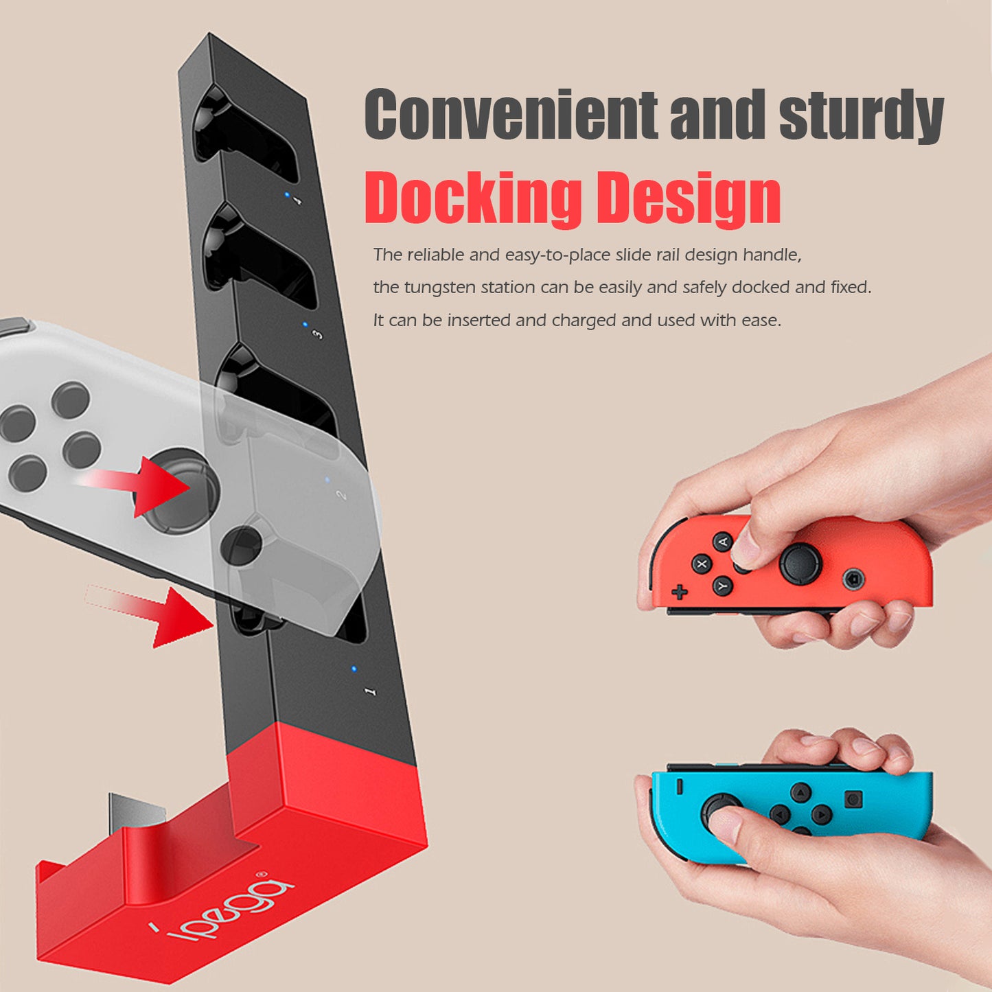 Charger for Switch Joy Cons, Charging Dock for Nintendo Switch Joy Cons - ECHZOVE