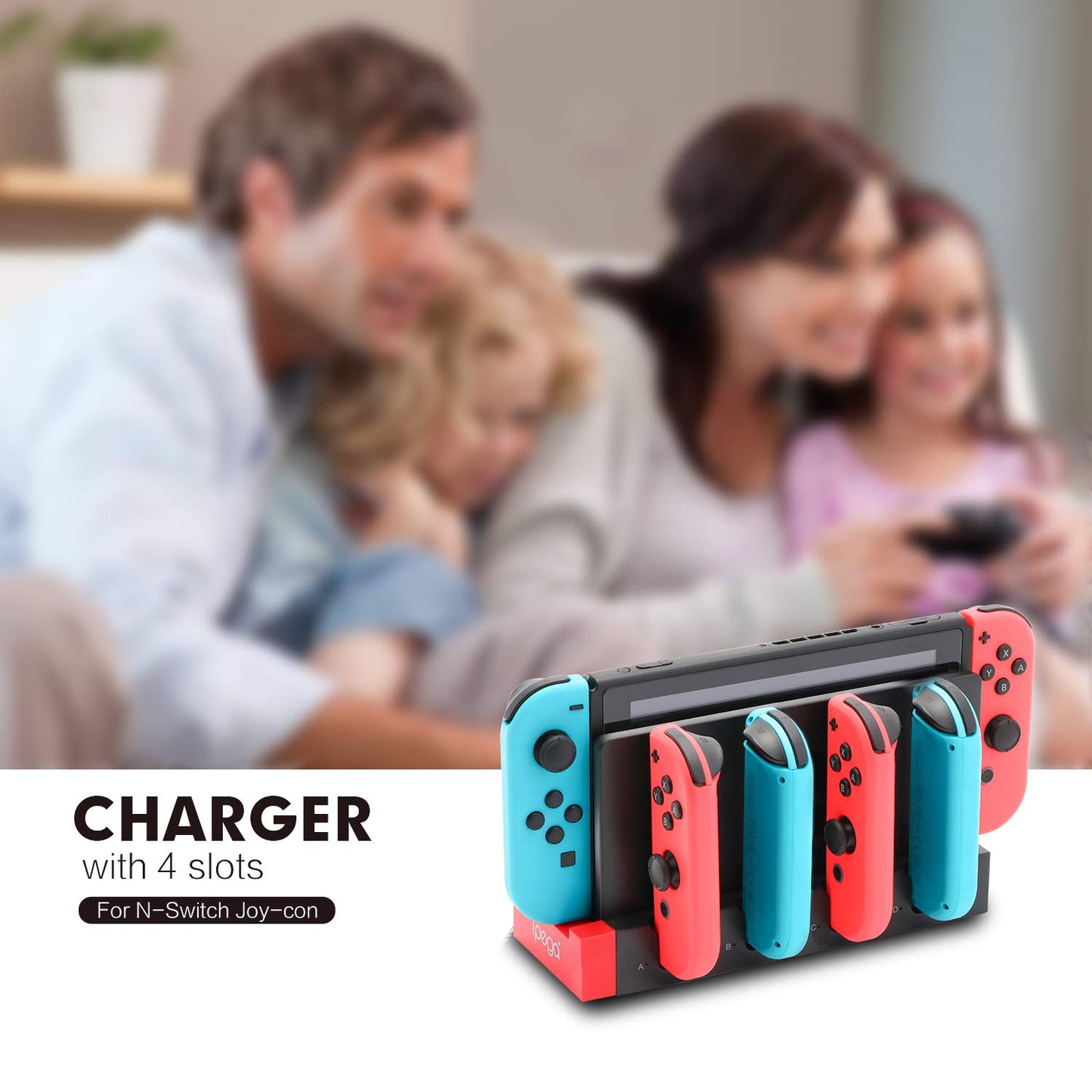 Charger for Switch Joy Cons, Charging Dock for Nintendo Switch Joy Cons - ECHZOVE