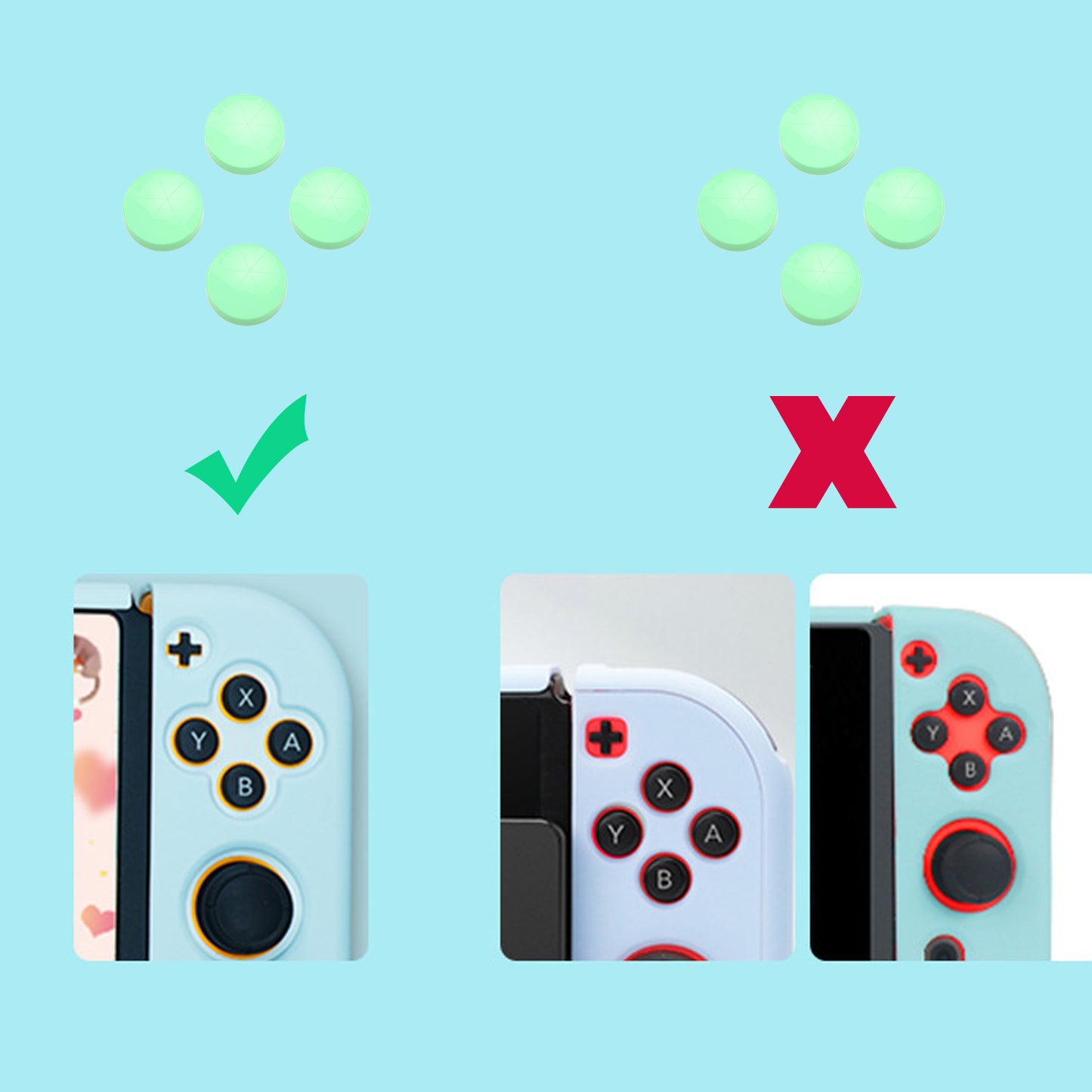 Paw Print Thumb Grip Caps for Nintendo Switch, Button Cap Set for Nintendo Switch Joy-con - Animal Crossing New Horizons Theme - ECHZOVE