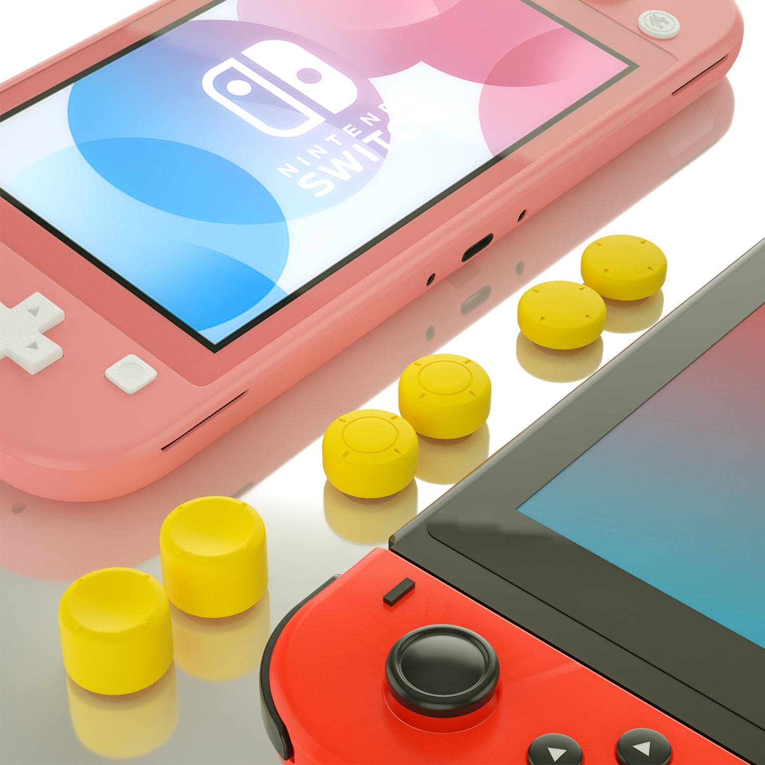 Thumb Grips for Nintendo Switch Lite, Joystick Caps for Nintendo Switch Lite - Yellow - ECHZOVE