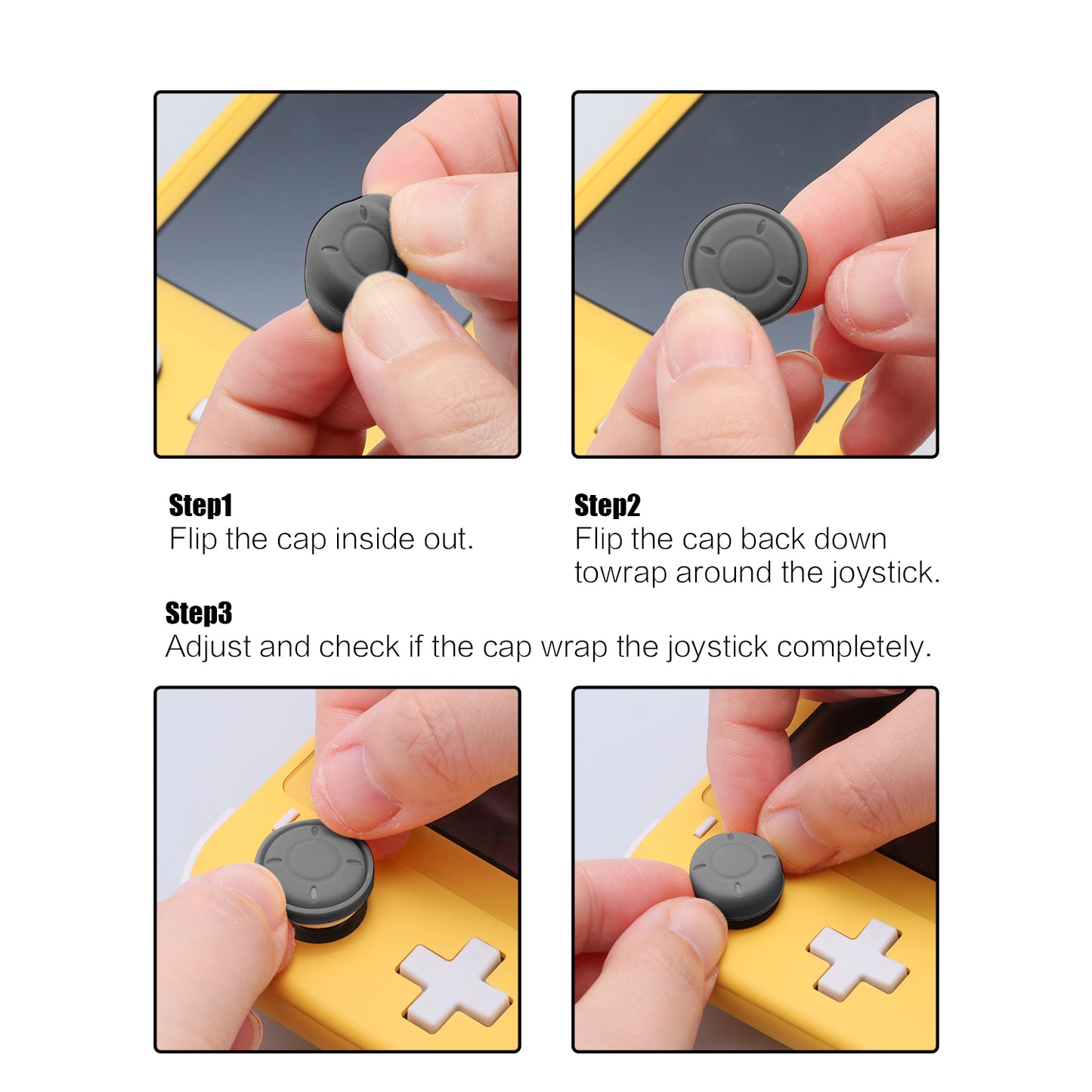 Thumb Grips for Nintendo Switch Lite, Joystick Caps for Nintendo Switch Lite - Gray - ECHZOVE