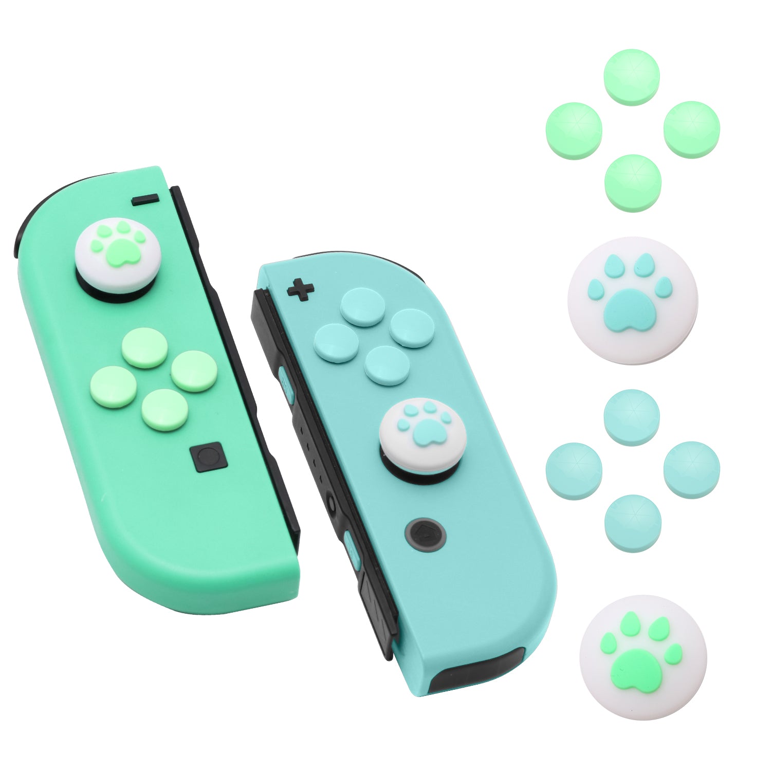 Paw Print Thumb Grip Caps for Nintendo Switch, Button Cap Set for Nintendo Switch Joy-con - Animal Crossing New Horizons Theme - ECHZOVE