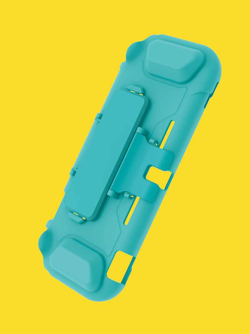 TPU Protective Case for Nintendo Switch lite, Cover Case for Nintendo Switch lite with Kickstand and 4 Game Card Slots - Turquoise - ECHZOVE