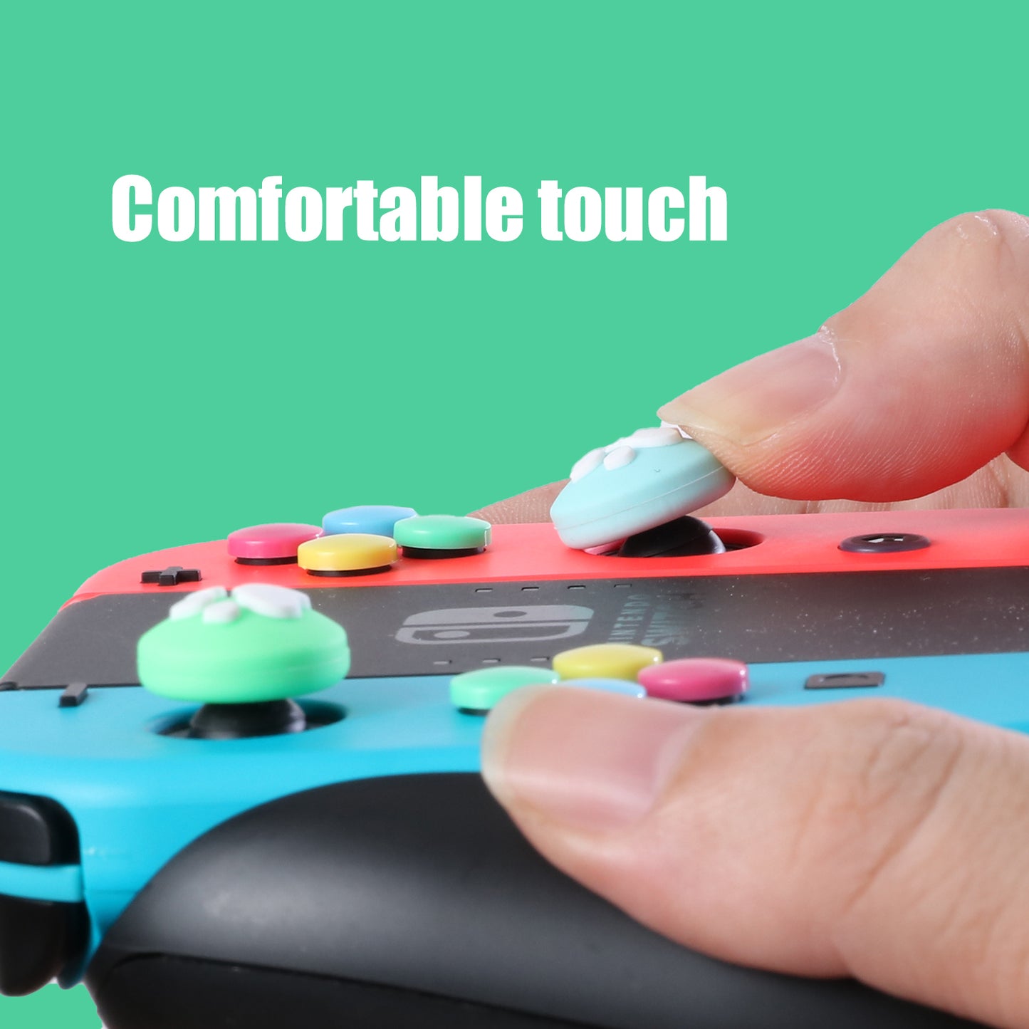 Paw Print Thumb Grip Caps for Nintendo Switch, Button Cap Set for Nintendo Switch Joy-con - Bluegreen - ECHZOVE