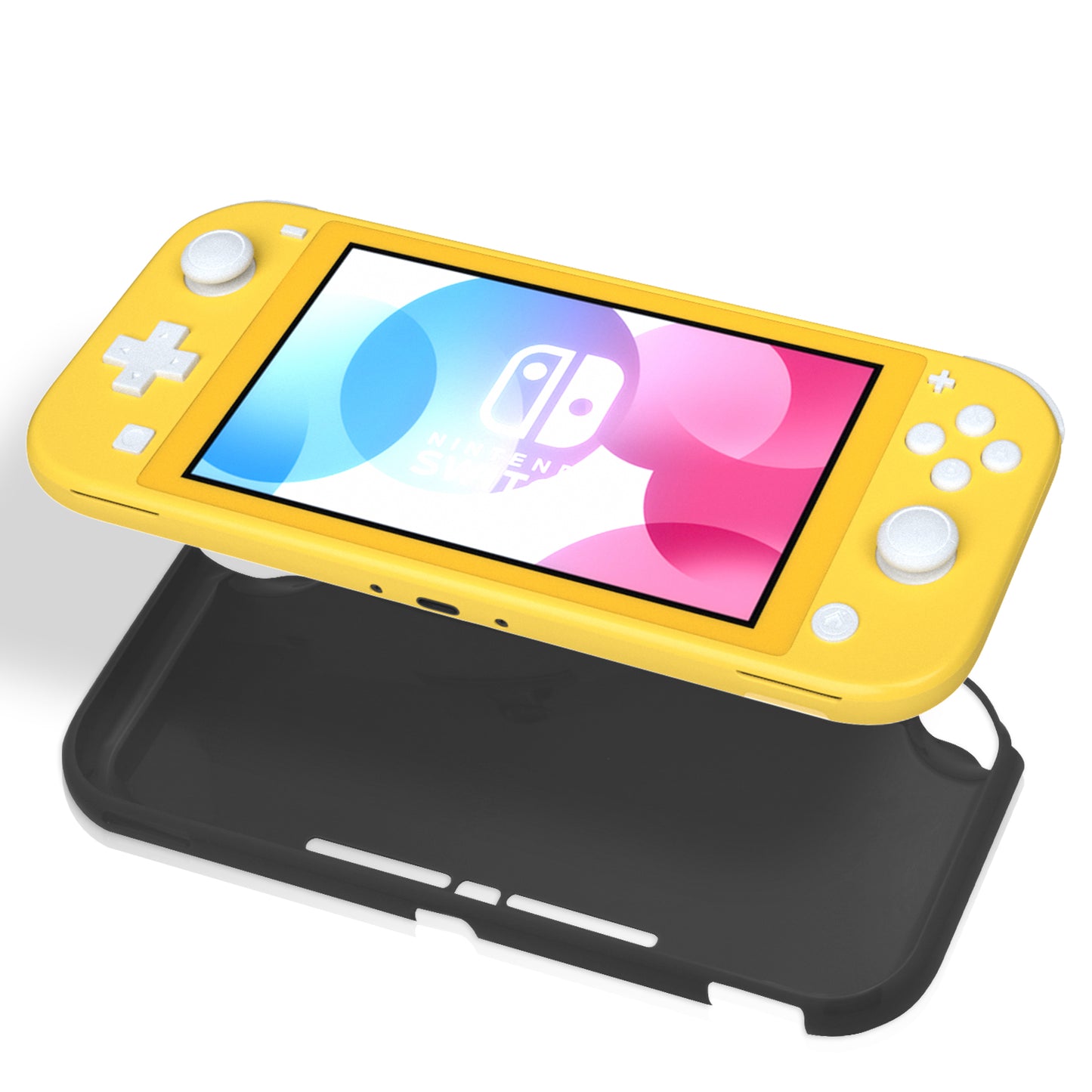 TPU Case for Nintendo Switch Lite, Clear Protective Case for Nintendo Switch Lite with Tempered Glass Screen Protector - Gray - ECHZOVE