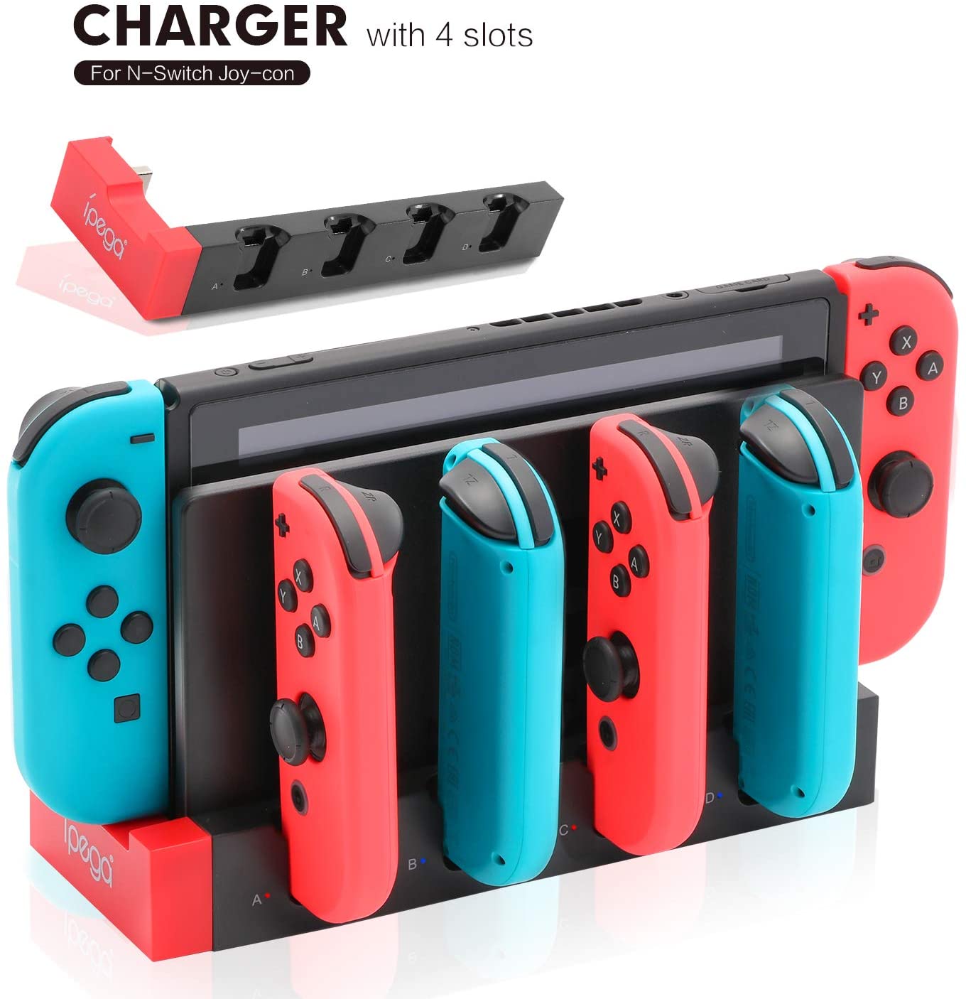 Charger for Switch Joy Cons, Charging Dock for Nintendo Switch Joy Cons - ECHZOVE