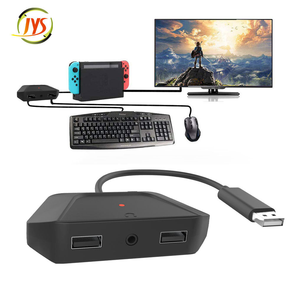 Keyboard and Mouse Adapter with 3.5mm Audio Jack Compatible with Ninte ...