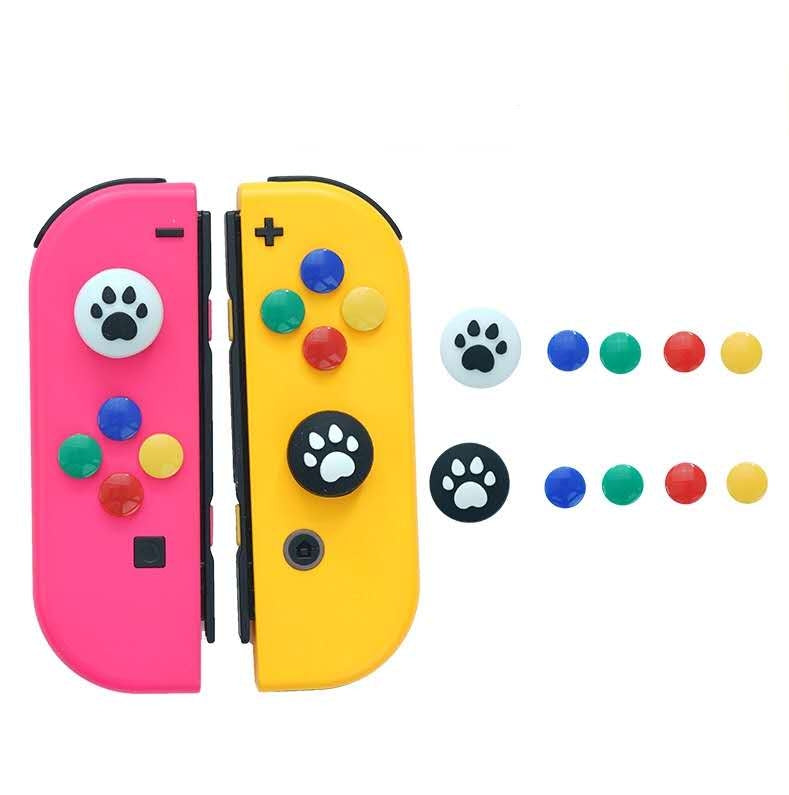 Paw Print Thumb Grip Caps Cover for Nintendo Switch, Button Cap Set for Nintendo Switch Joy-con- BlueWhite - ECHZOVE