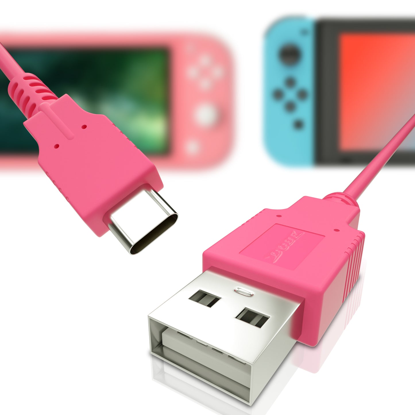 USB C Charger for Nintendo Switch, Fast Charging Cable for Nintendo Switch, MacBook, Pixel C, LG Nexus 5X G5, Nexus 6P/P9 Plus, One Plus 2, Sony XZ and More - Pink (4.92ft) - ECHZOVE