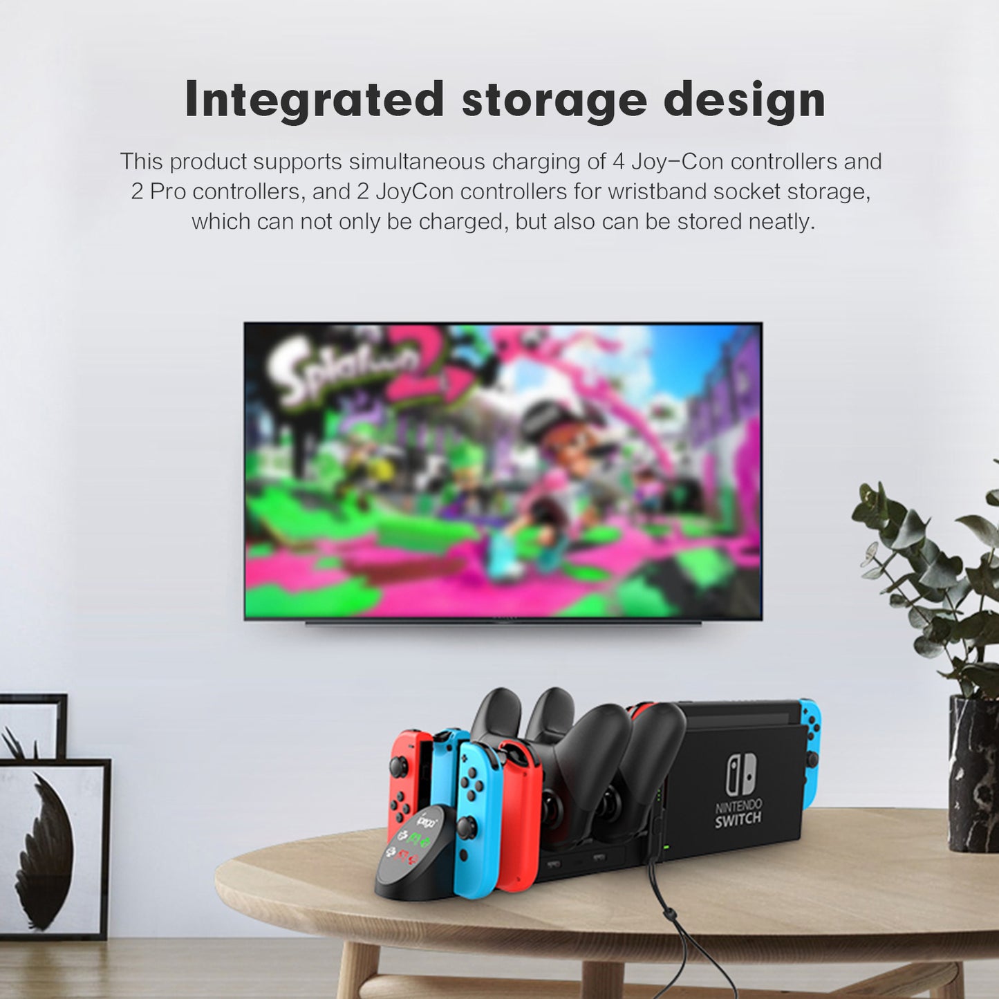 Charging Dock for Nintendo Switch, Charging Station for Nintendo Switch Joy Cons and Nintendo Switch Pro Controllers with LED Indicator - ECHZOVE