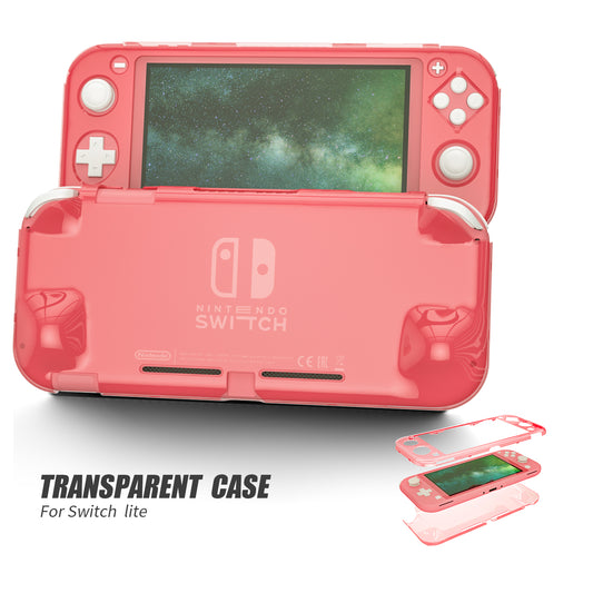 Clear Coral Case for Nintendo Switch lite, Coral Grip Case for Nintendo Switch lite - ECHZOVE