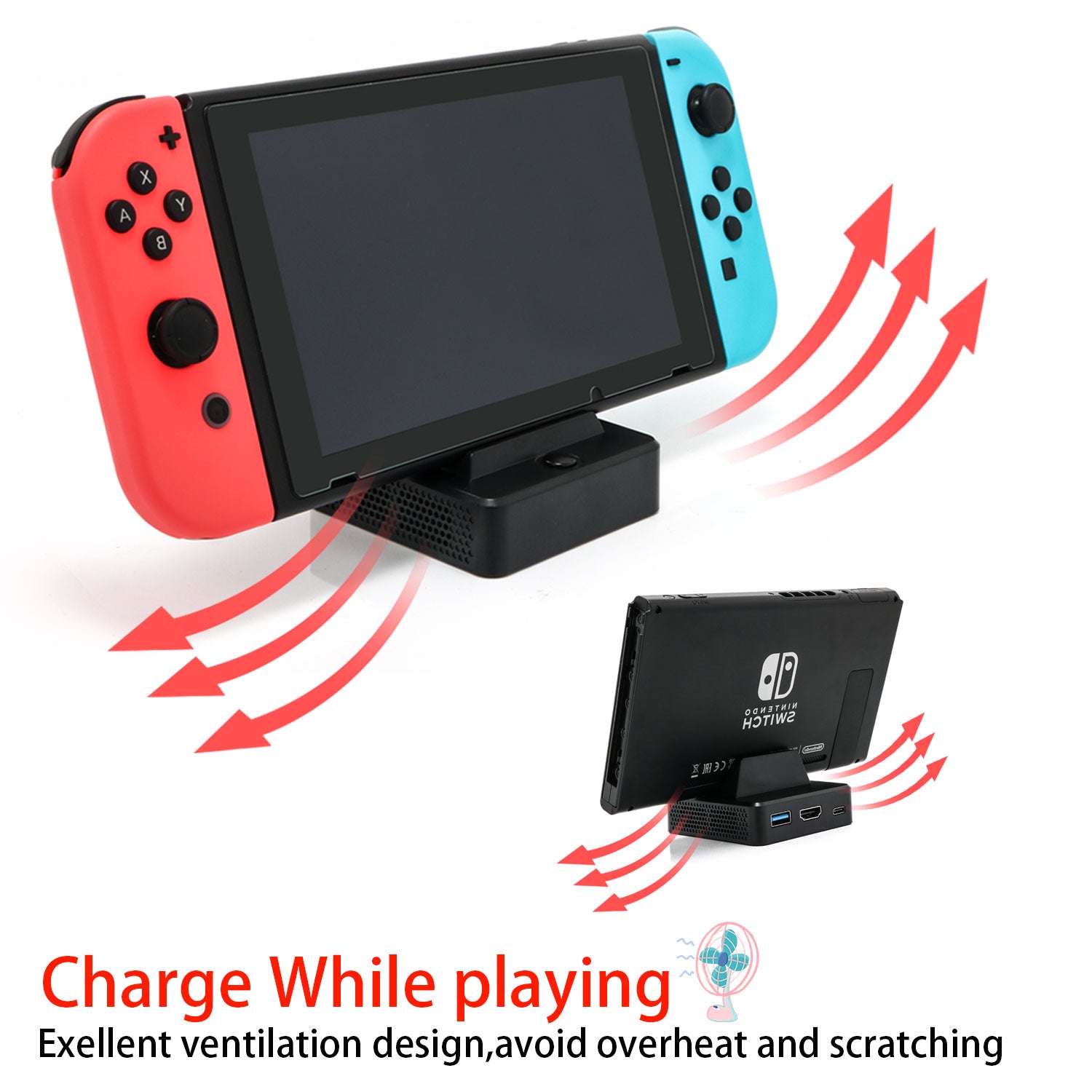 Charging Dock Replacement for Switch & Switch OLED for Joy Cons, Charging  Station for Switch with a USB Type-C Charging Cord- Green
