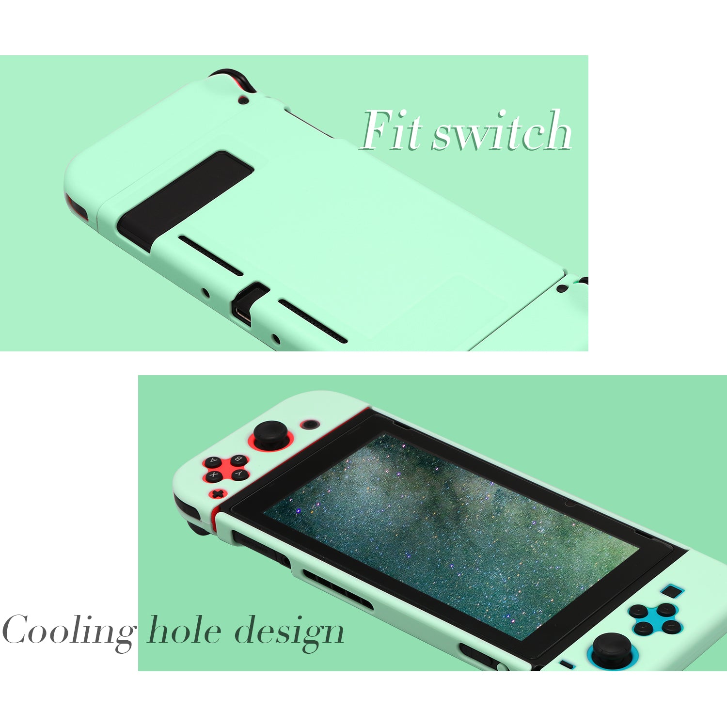 Dockable Case for Nintendo Switch, Hard Case for Nintendo Switch - Green - ECHZOVE