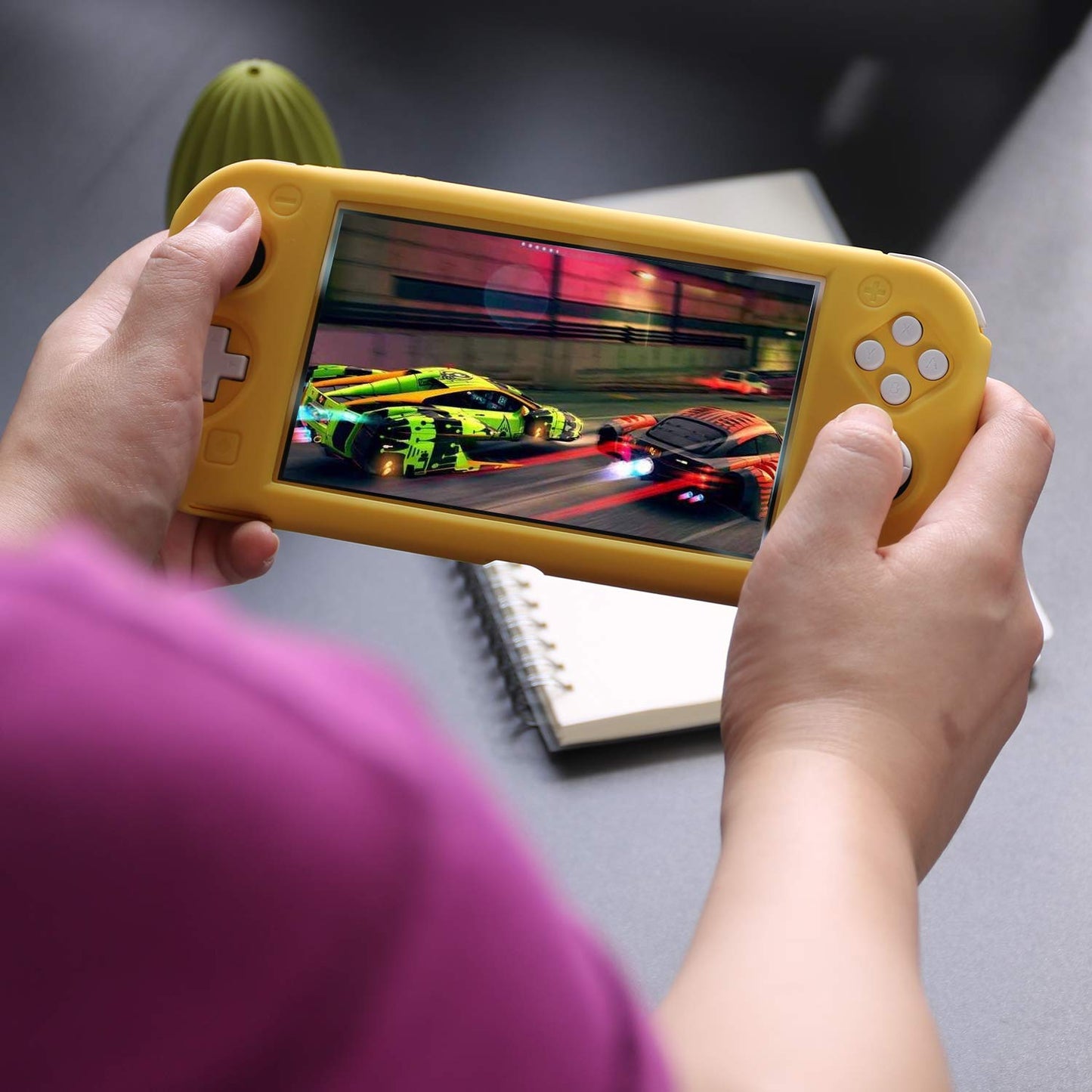 Grip Case for Nintendo Switch Lite, Silicone Case for Nintendo Switch Lite - Yellow - ECHZOVE