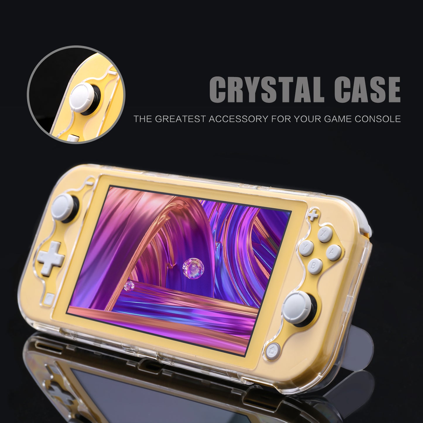 Protective Case for Nintendo Switch Lite, Hard Clear Case for Nintendo Switch Lite with Stand - ECHZOVE