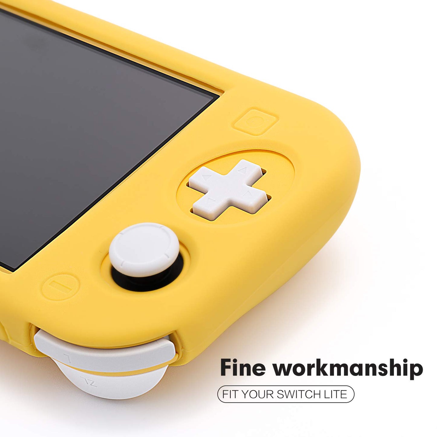 Grip Case for Nintendo Switch Lite, Silicone Case for Nintendo Switch Lite - Yellow - ECHZOVE