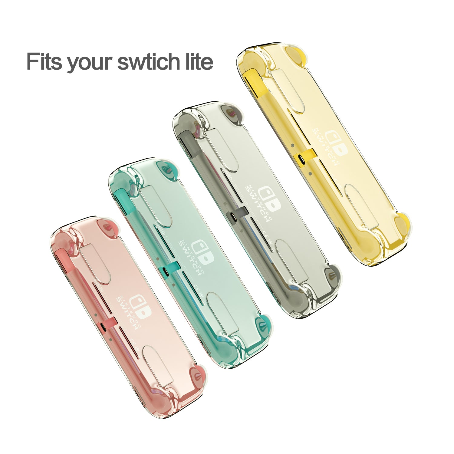 Protective Case for Nintendo Switch Lite, Hard Clear Case for Nintendo Switch Lite with Stand - ECHZOVE