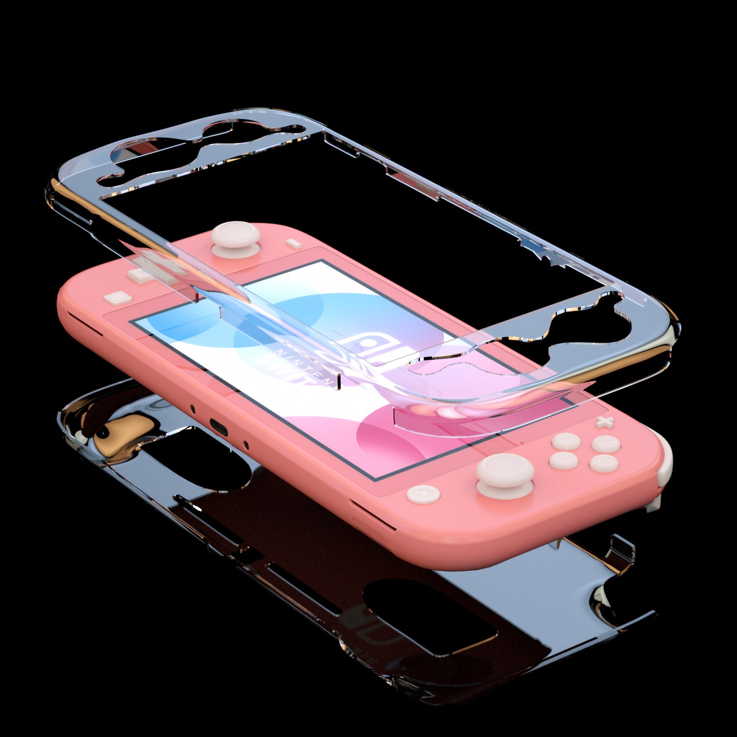 Protective Case for Nintendo Switch Lite, Hard Clear Case for Nintendo Switch Lite with Stand - ECHZOVE