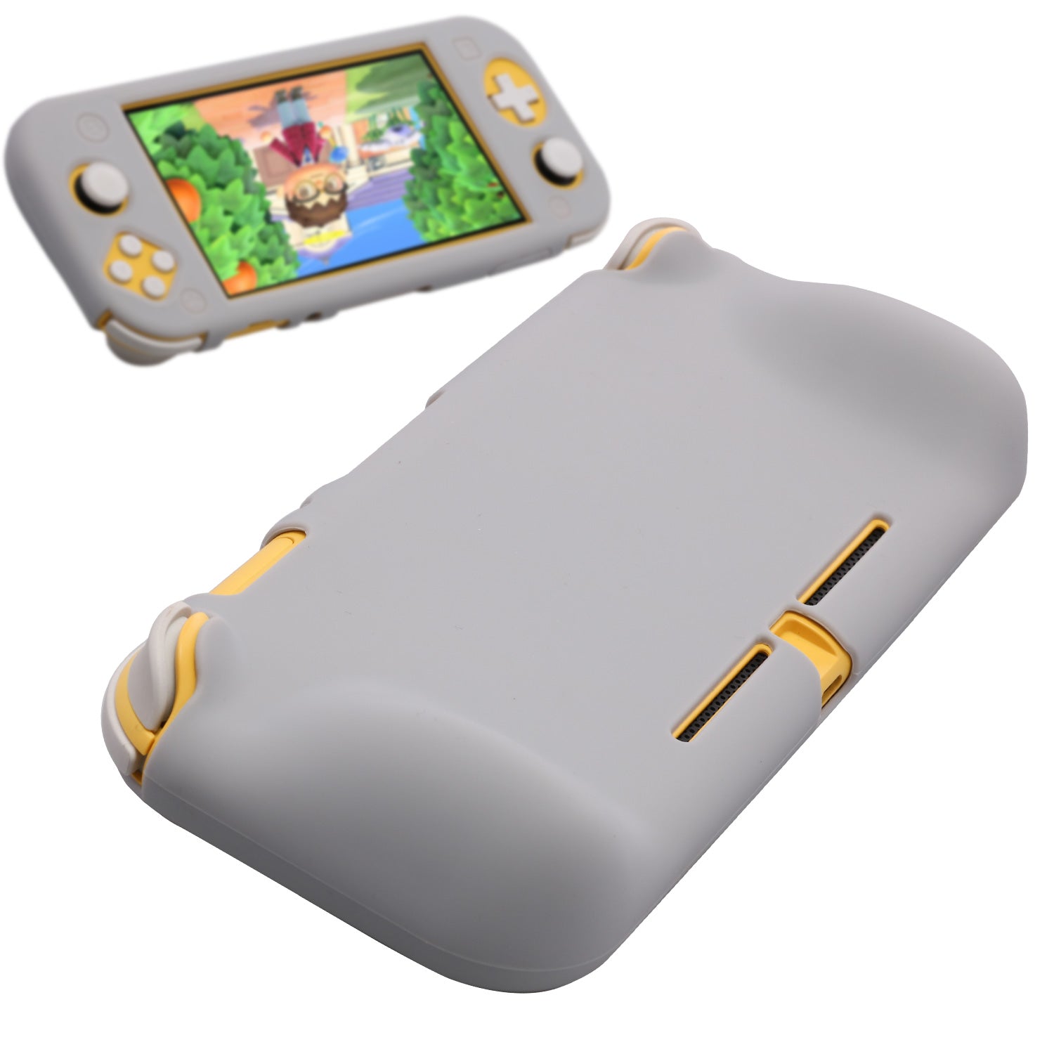 Grip Case for Nintendo Switch Lite, Silicone Case for Nintendo Switch Lite - Light Gray - ECHZOVE