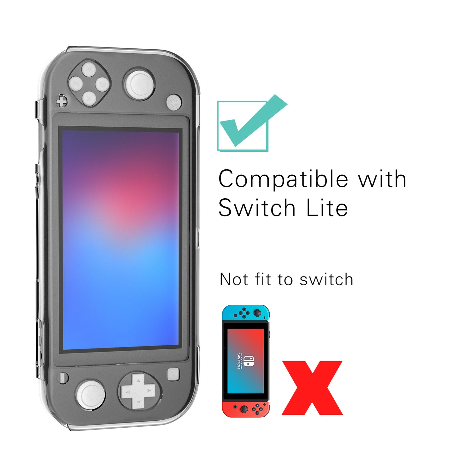 Protective Case for Nintendo Switch Lite, Hard Clear Case for Nintendo Switch Lite - ECHZOVE