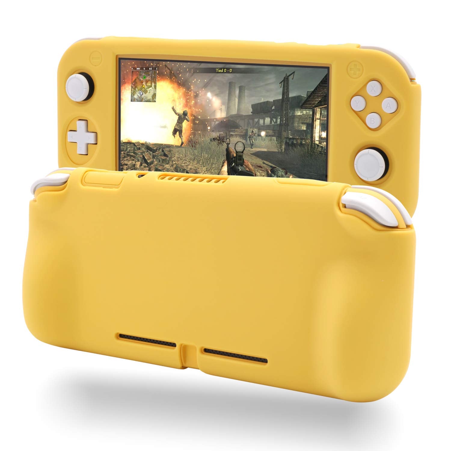 Grip Case for Nintendo Switch Lite, Silicone Case for Nintendo Switch Lite - Yellow - ECHZOVE