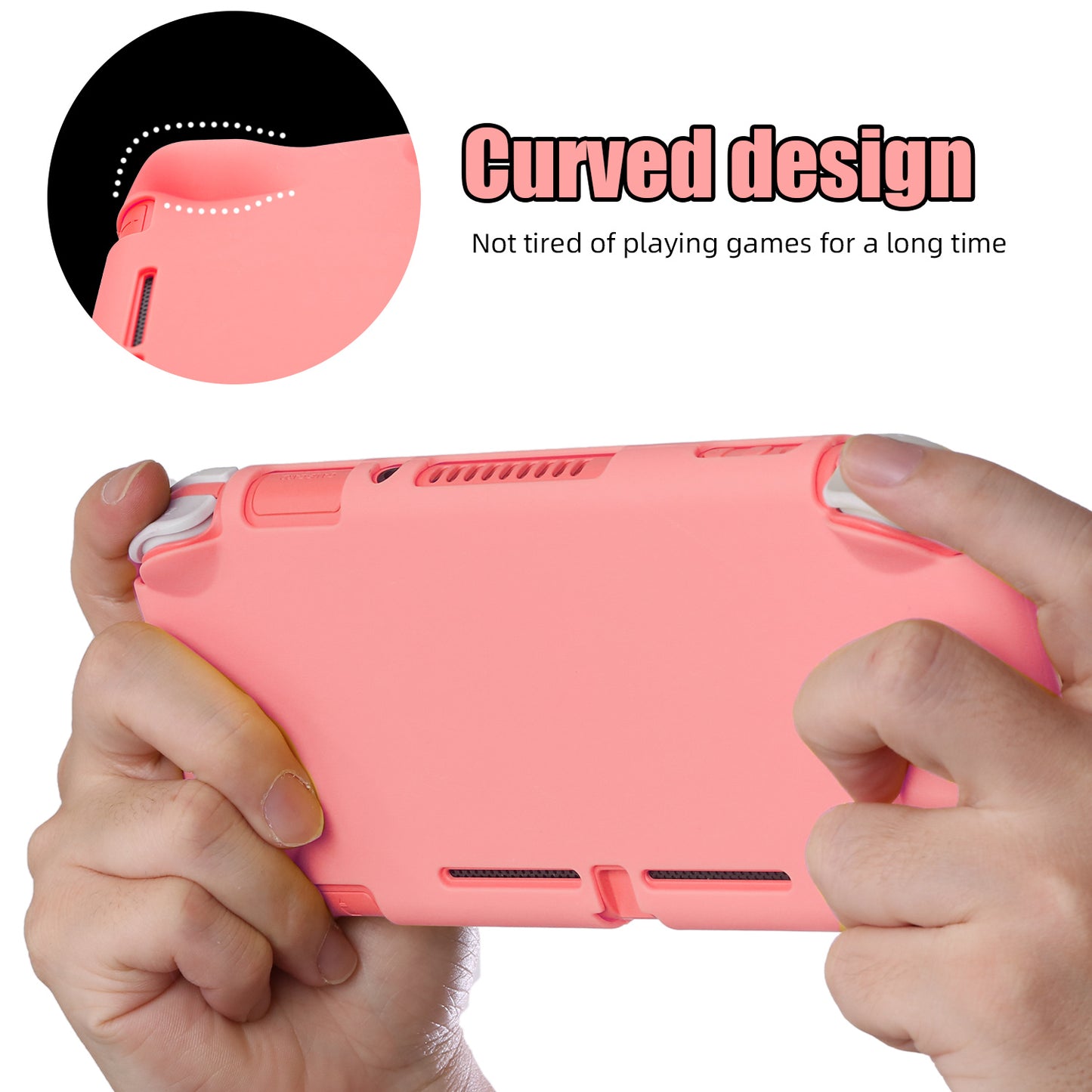 Hard Case for Nintendo Switch lite, Grip Case for Nintendo Switch lite - Pink - ECHZOVE